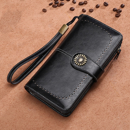 Leather Clutch/Wallet With Purse Strap - Frazeshop