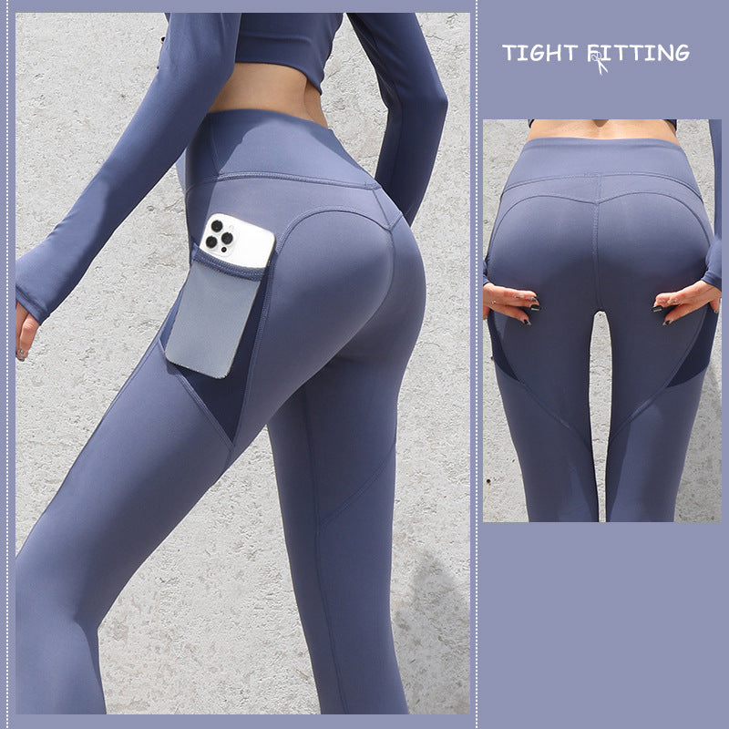 Gym Sport Seamless Leggings With Pockets (High Waist Pants) - Frazeshop