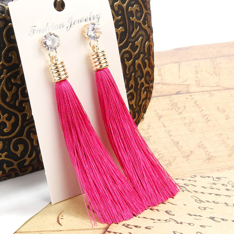 Women's Trendy Long Fringe Earrings - Frazeshop