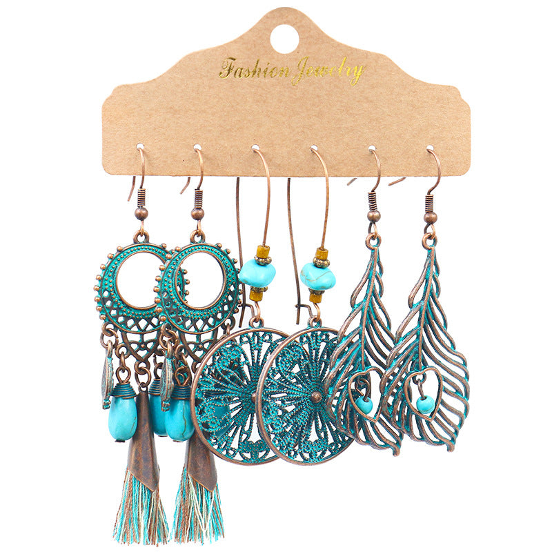 Tassel Earring Combination Suit - Frazeshop