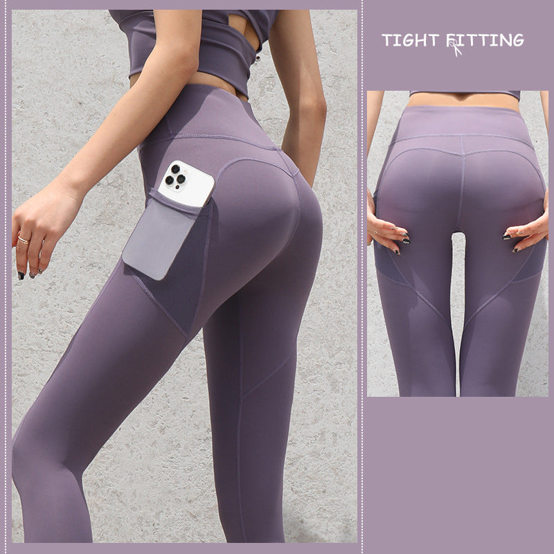 Gym Sport Seamless Leggings With Pockets (High Waist Pants) - Frazeshop