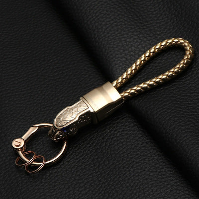 Braided Rope Leopard Head Keychain - Frazeshop