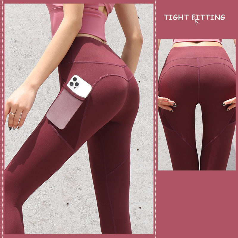 Gym Sport Seamless Leggings With Pockets (High Waist Pants) - Frazeshop