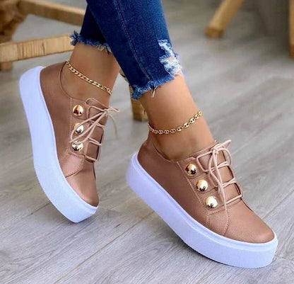 Lace-up Women's Sneakers/Casual Shoes - Frazeshop