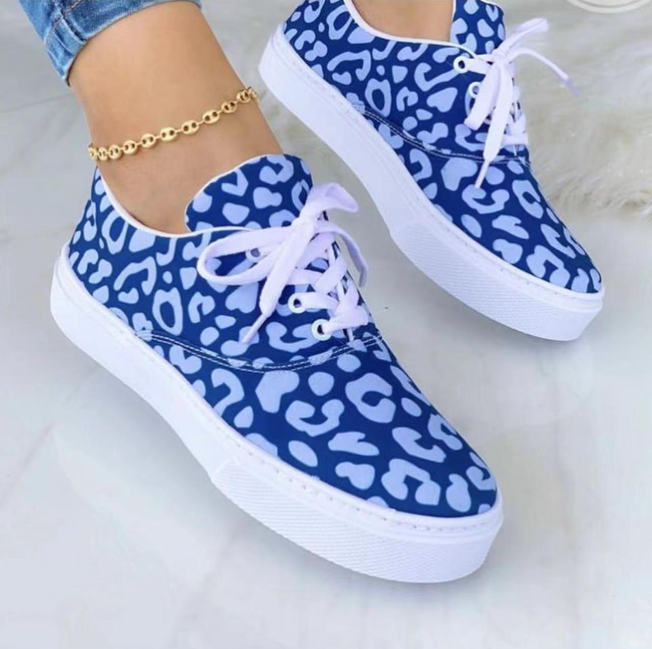 Lace-up Canvas Fashion Walking Sneakers - Frazeshop