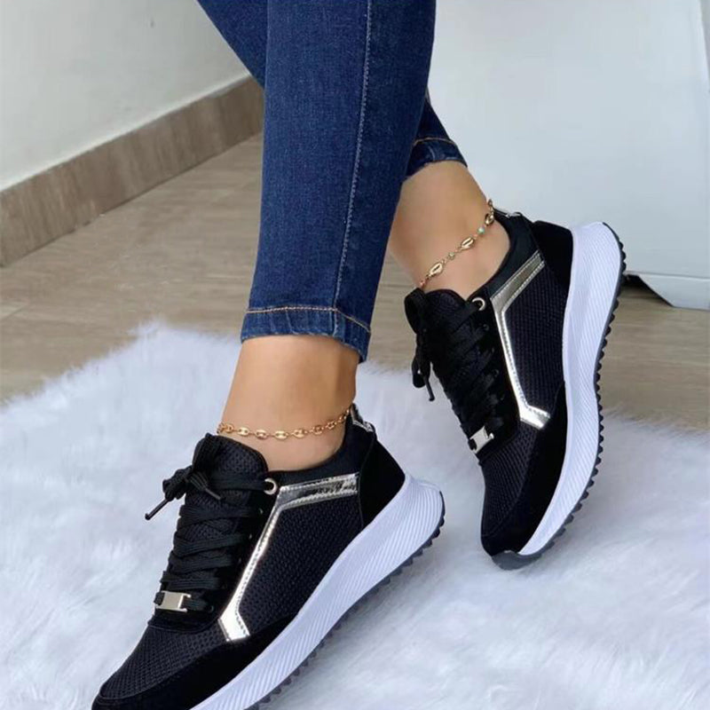 Women Sneakers Lace-up Sports Shoes - Frazeshop