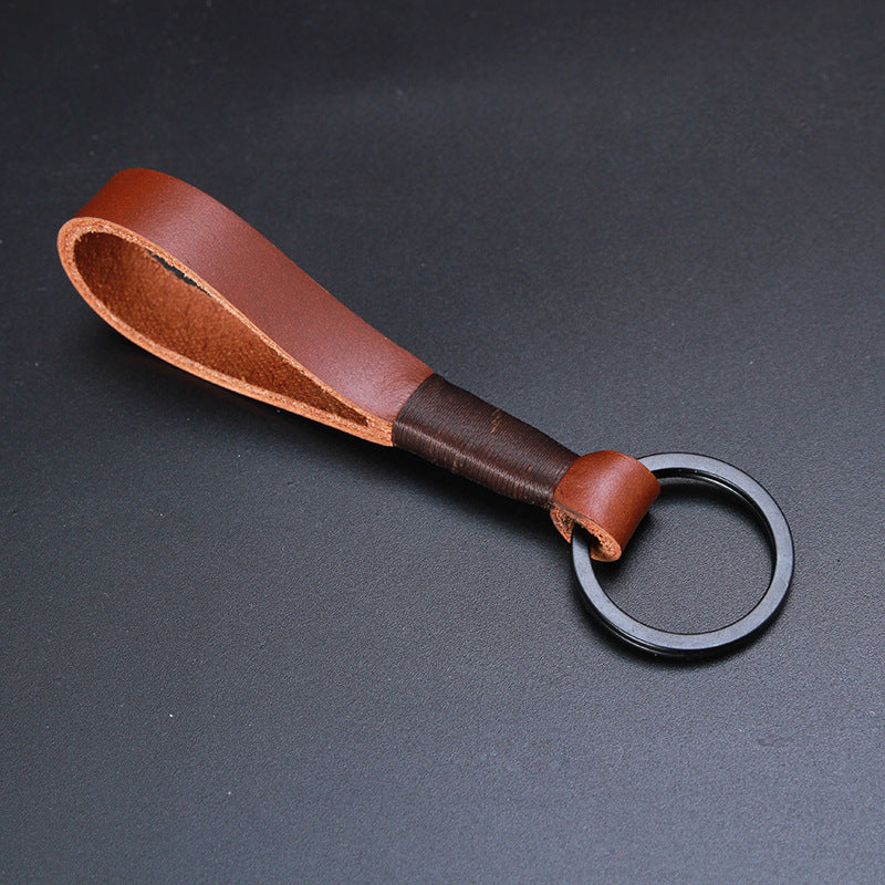 Fashion Simple Top Layer Cowhide Keychain - Frazeshop