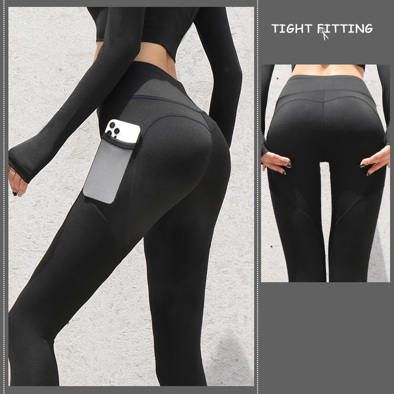 Gym Sport Seamless Leggings With Pockets (High Waist Pants) - Frazeshop