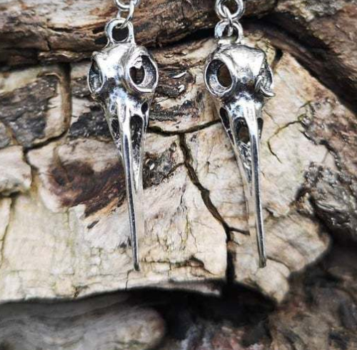 Jay Bird Head Pentagram Earrings - Frazeshop